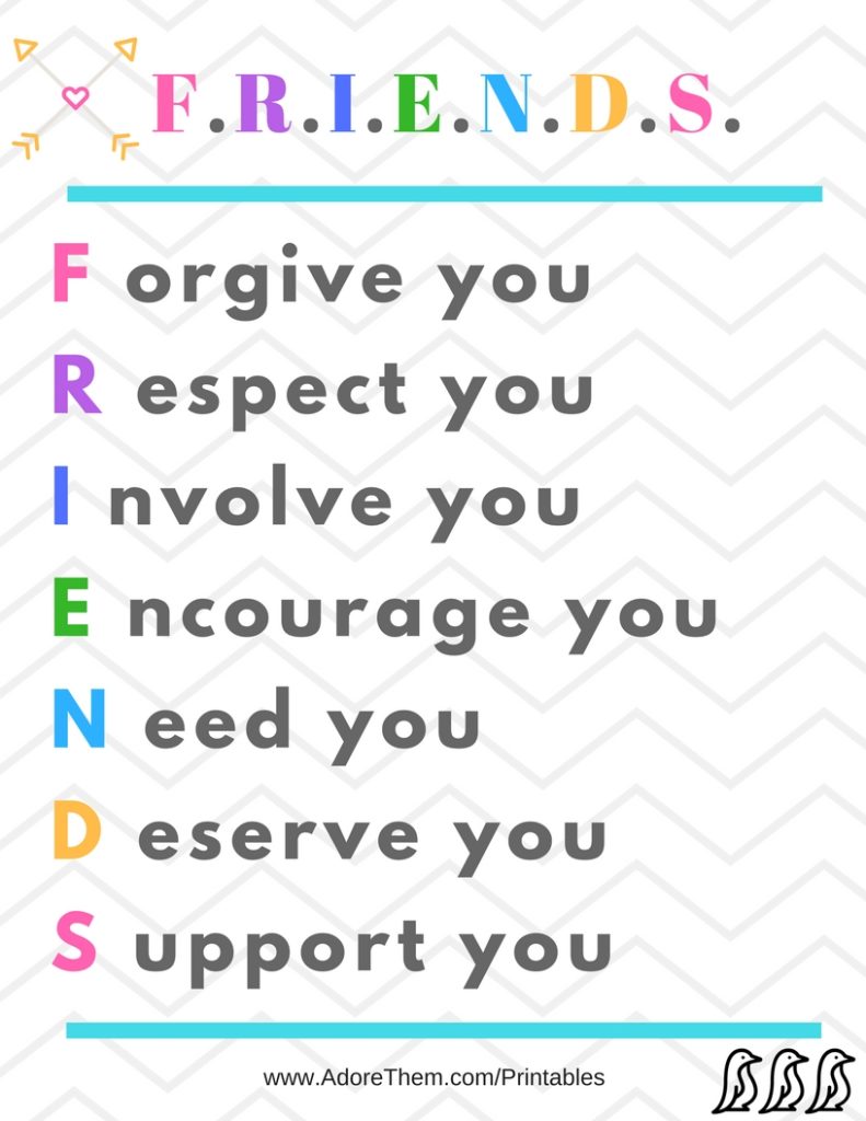 FRIENDS - What it means to be a good friend printable - Adore Them