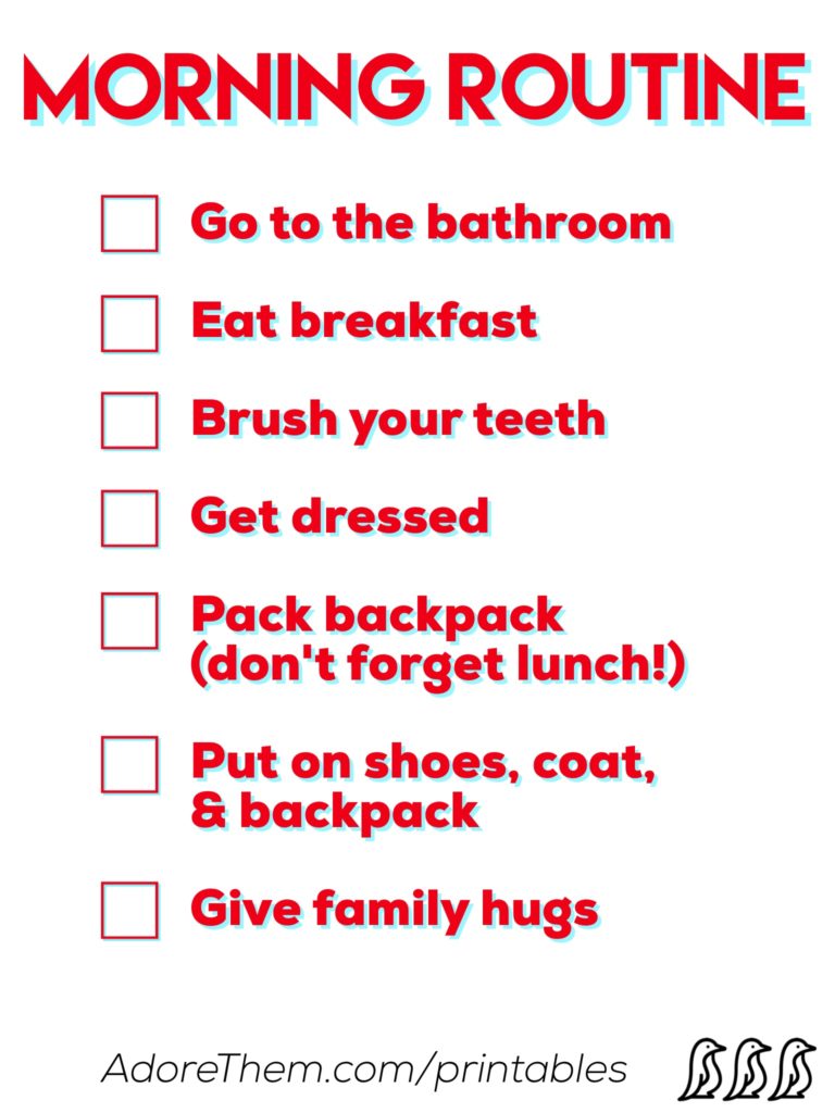 Morning Routine Checklist for Kids