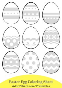 Easter Egg Coloring Sheets