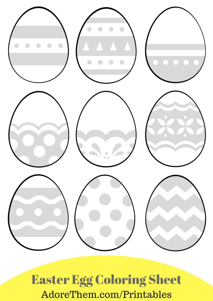 Easter Egg Coloring Sheets