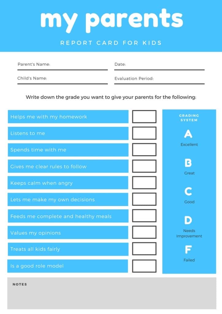 Parent Report Card