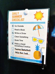 Daily Summer Checklist