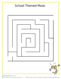 School Themed Maze Printable