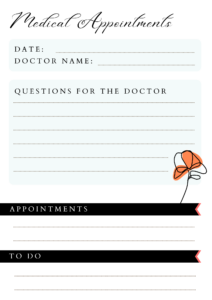 Doctor Appointment Printables to Keep Track of Your Health