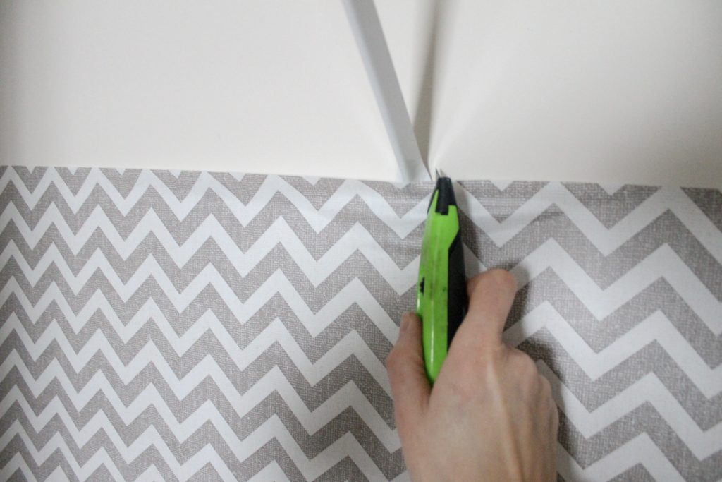 Applying Contact Paper Around Shelves