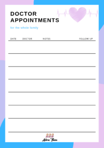 Doctor Appointment Printables to Keep Track of Your Health