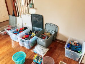 organizing the toy room