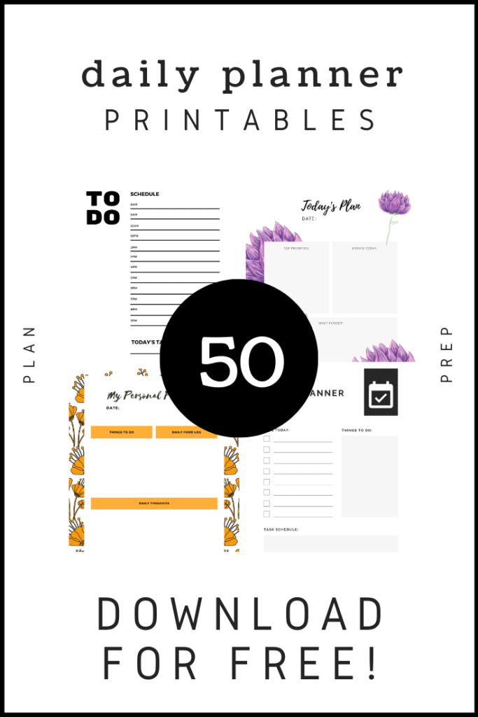 50 free printable calendar daily planner for binder vertical portrait print