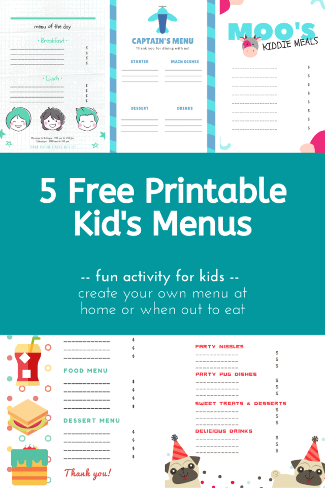 Free Printable Restaurant Activity Fill In The Blank Kid Menus