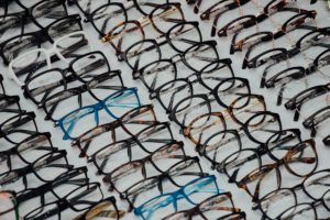 rows of glasses by face shape