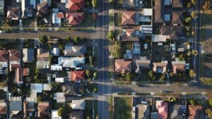 above view of a neighborhood