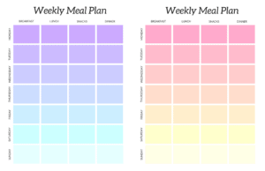 weekly meal plan free printable