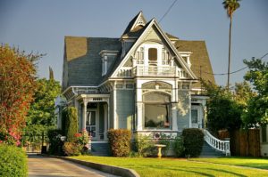 victorian style home at golden hour