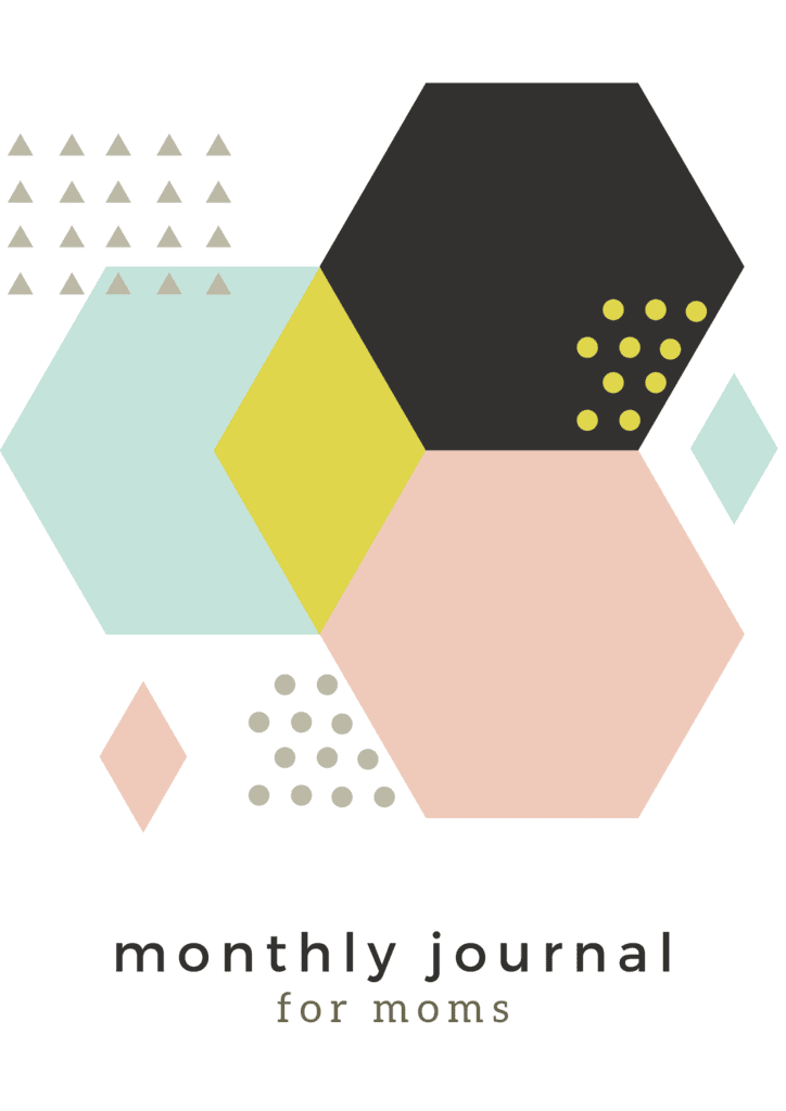 Monthly Journal Pages Free Printable graphic with soft colored hexagon shapes