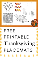 Free Printable Thanksgiving Placemat for Kids - Adore Them Parenting