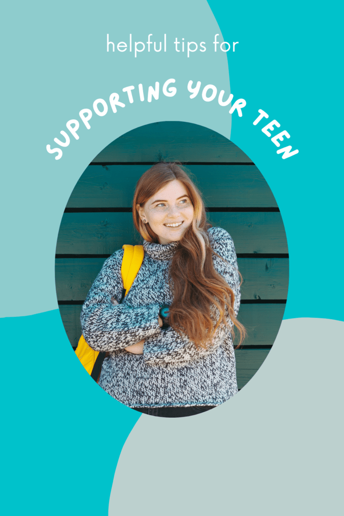 support your teen graphic with image of a girl with a yellow backpack