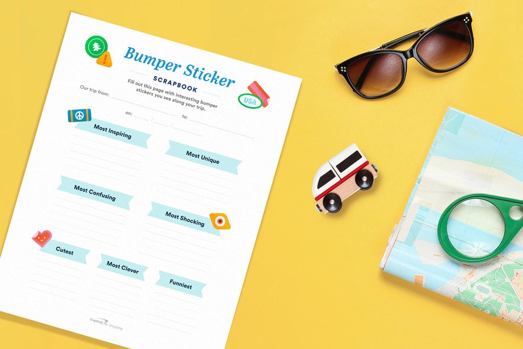 free printable road trip game bumper sticker scrapbook mockup