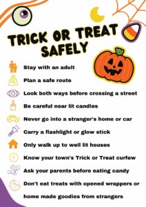 Trick or treat safely free printable