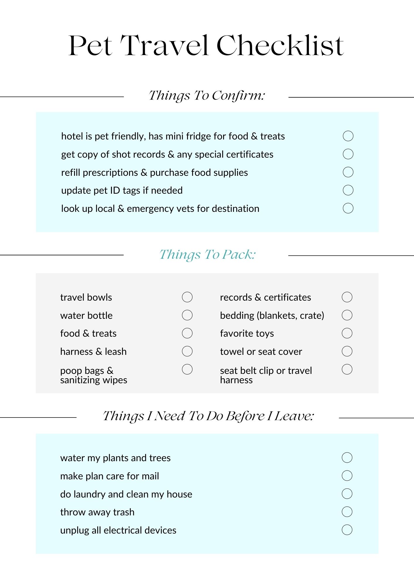 Pet Information Kit Free Pet Printables for Your Family