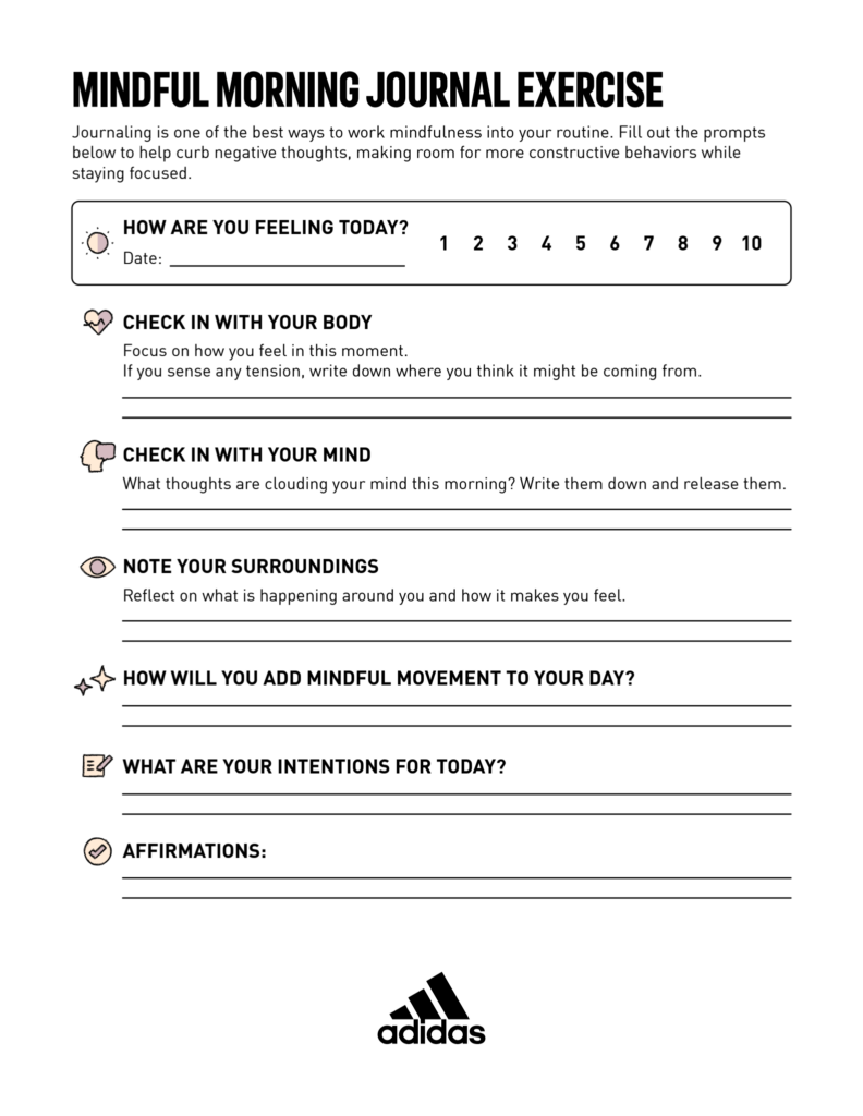 mindful morning routine worksheet