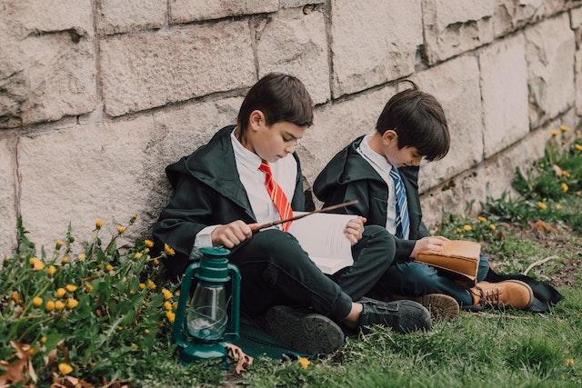 two boys dressed as harry potter
