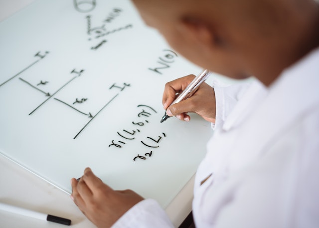child doing math