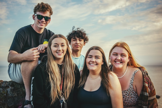 group of happy teens