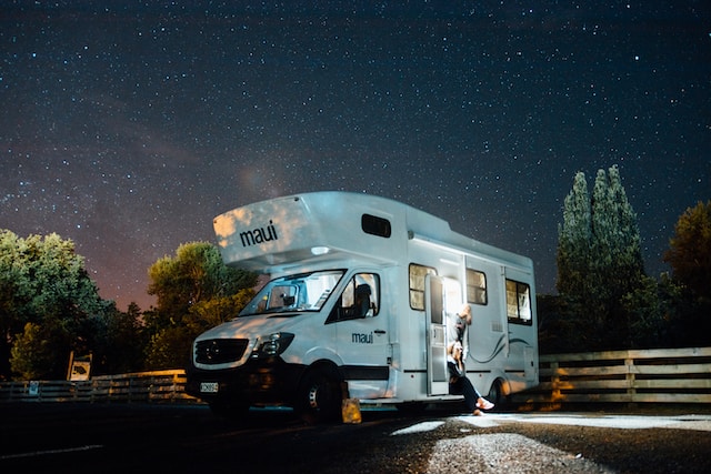 RV at night time