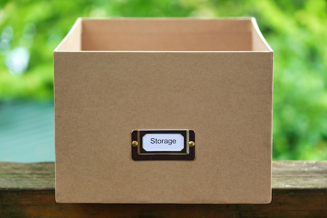 empty storage box