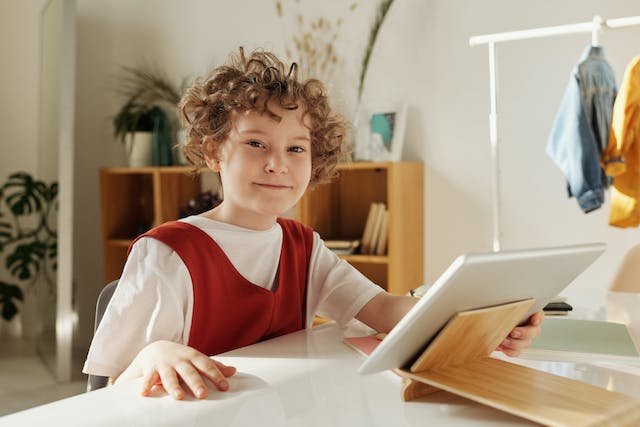 girl using iPad
