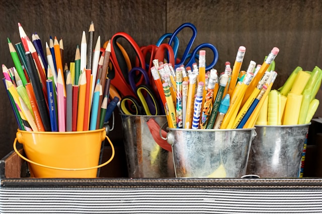 jars of pencils