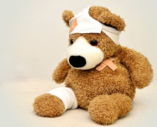 injured teddy bear