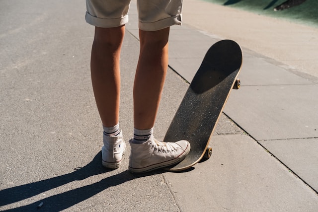boy with skateboard