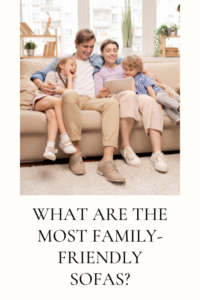 family sitting on couch
