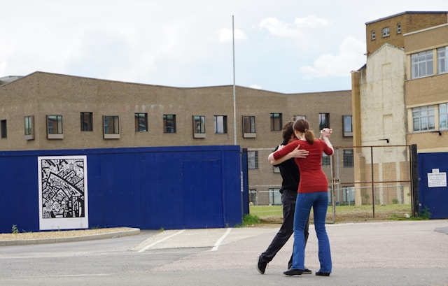 couple dancing outside