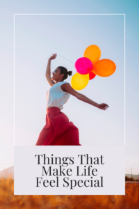 woman with balloons