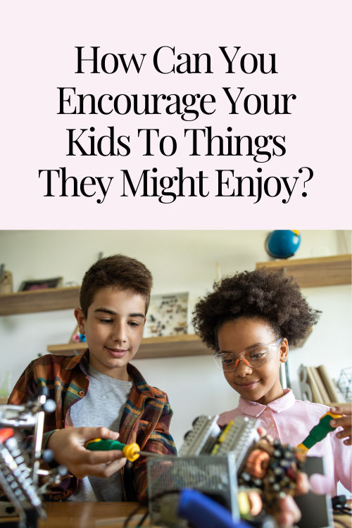 two kids doing a project together