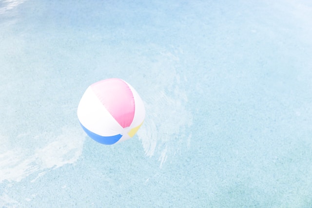 beach ball in pool