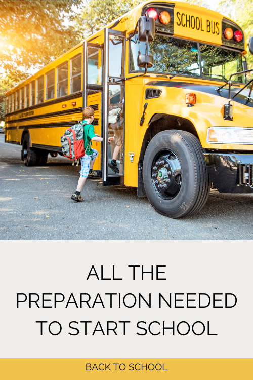 child getting on school bus