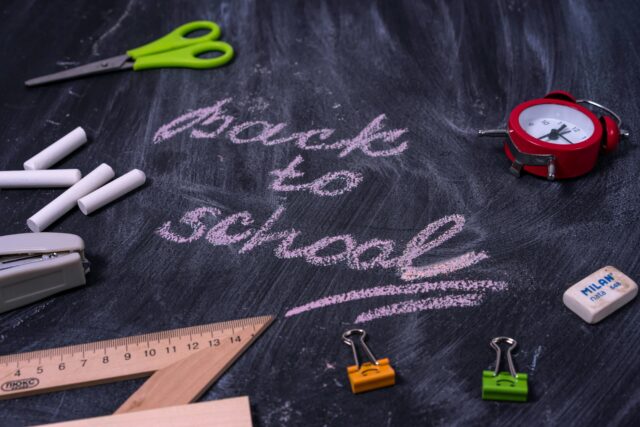 back to school written in chalk