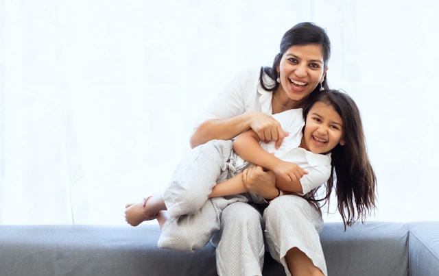 mom with daughter