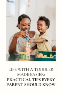 mom stacking blocks with toddler son