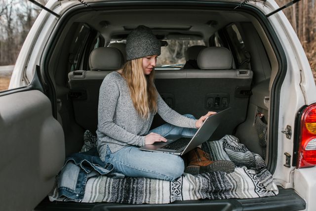 Working in car