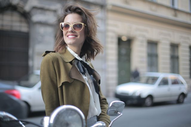 stylish woman on street