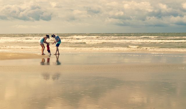 family at the beach