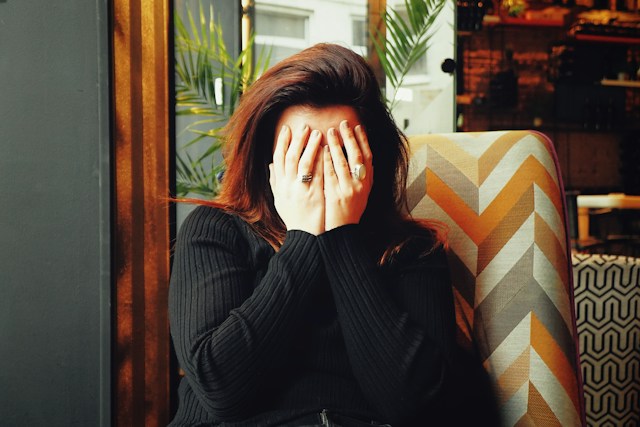 woman not feeling well