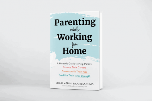 Parenting while Working from Home book mockup with grey background